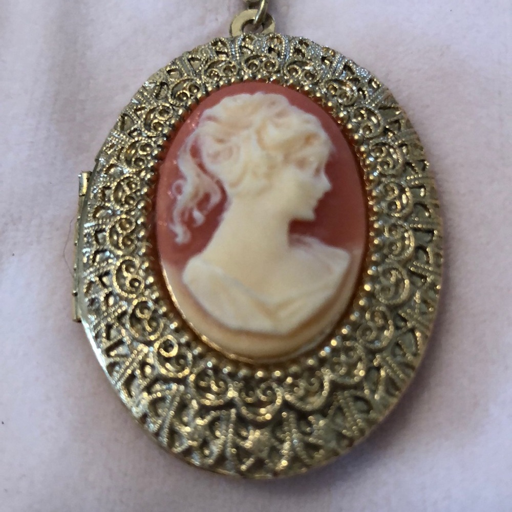 Vintage Pink Cameo Locket.